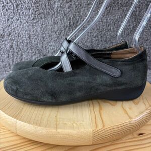Wolky Passion Mary Jane Womens 10.5 Gray Green Suede Flats Comfort Shoe EU 42